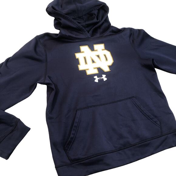 UA Notre Dame Fighting Irish Hoodie Men's Small Under Armour NCAA Navy Blue - Picture 1 of 8